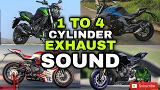 1 TO 4 CYLINDERS Bike Exhaust Sounds w Fly By [upl. by Ardisj]