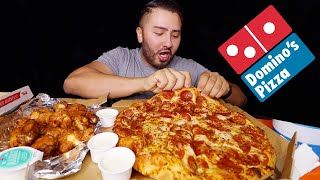 Dominos Pizza amp Wings MUKBANG [upl. by Eachern]