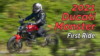 2021 Ducati Monster Review – First Ride [upl. by Ahsiekel]