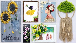 10 super easy Wall Hanging Craft Ideas with different Waste Material [upl. by Airla]