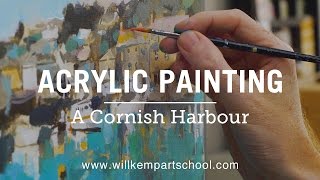 Acrylic Painting Beginners Seascape Tutorial HD [upl. by Haldeman]