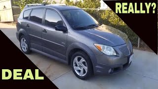 PONTIAC VIBE best high mileage used car buy from a mechanics standpoint Toyota matrix [upl. by Rehpotsyrk]