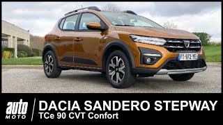 Dacia Sandero Stepway 2021 TCe 90 CVT Essai POV AutoMotocom [upl. by Hardden]