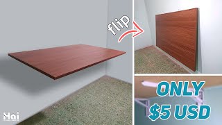 How To Make Folding Table  DIY Wall Mounted Desk  Membuat Meja Lipat [upl. by Fernanda]