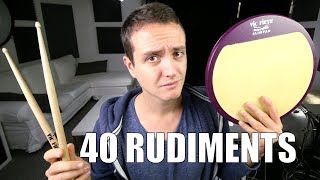 All 40 Rudiments  Daily Drum Lesson [upl. by Yehus]