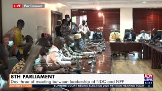 Live NPP and NDC leaders in parliament discuss sitting positions  Joy News Today 14121 [upl. by Arturo]