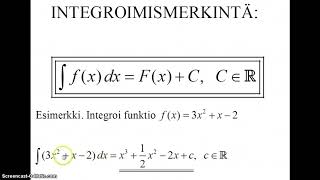 Integraalifunktion määritelmä [upl. by Averat]