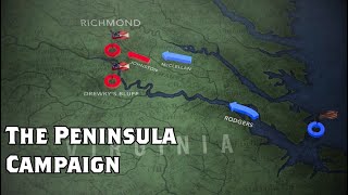 The Peninsula Campaign Animated Battle Map [upl. by Ernie]