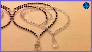 Crystal Necklace Tutorial [upl. by Naujit]