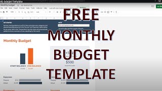 Monthly Budget Template [upl. by Narhem]