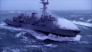 Military ship in extreme storm [upl. by Muiram]