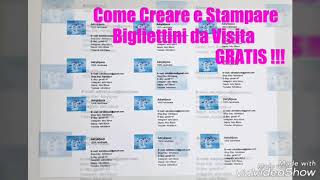 Tutorial Come Creare e Stampare bigliettini da visita Gratis 😎 [upl. by Hairakcaz]