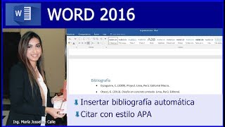 CÓMO INSERTAR BIBLIOGRAFÍA AUTOMÁTICA EN WORD CÓMO CITAR EN FORMATO APA [upl. by Amlas]