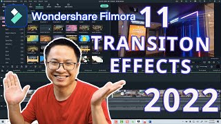 Filmora 11 How to Add and Edit a Transition Effect [upl. by Enelrad]