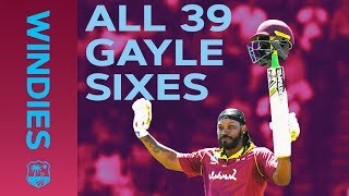 ALL 39 Gayle Sixes vs England  Windies Finest [upl. by Coombs866]