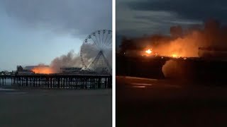 Blackpools Central Pier Engulfed In Flames [upl. by Des]