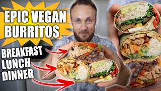 3 HIGH PROTEIN VEGAN BURRITOS  EASY RECIPES 🌱🌯🔥 [upl. by Vasiliu42]