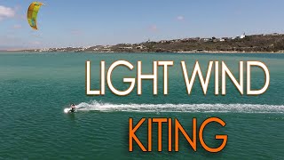 Kite boarding in light wind detailed kitesurf tutorial [upl. by Bullen]