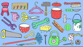 Deutsch lernen 75 Haushaltsgegenstände – 75 household items  German for beginners [upl. by Airdnua979]