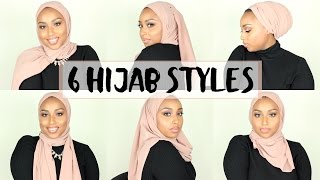 6 SIMPLE HIJAB STYLES USING 1 SCARF  Aysha Abdul [upl. by France]