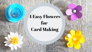 How to Make Small Paper Flowers Step by Step  4 Mini Paper Flowers for Cards [upl. by Levins]