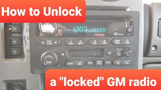 How to fix quotlockedquot gm radio yourself [upl. by Pirozzo]