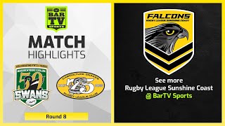 Maroochydore Swans v Caboolture Snakes  Rd 8 Sunshine Coast Rugby League Highlights [upl. by Sherrod]