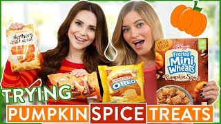 TRYING FUN PUMPKIN SPICE FLAVORED FOOD [upl. by Karly]