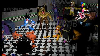 C4D Fnaf SpeedArt toys destroyed [upl. by Renelle703]