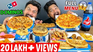 DOMINOS FULL MENU EATING MUKBANG  EATING PIZZA CHICKEN WINGS MEAT BALLS CHICKEN TACO Ep389 [upl. by Connelley]