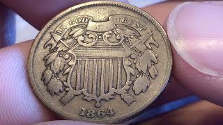 1864 US 2 Cent Piece Coin • Values Information Mintage History and More [upl. by Anoblav]