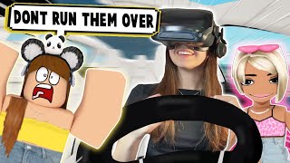 I FINALLY LEARNED HOW TO DRIVE VR Roblox SelfDriving Simulator [upl. by Anaujit]