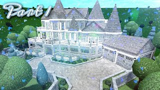 Bloxburg Blue Victorian Mansion Speedbuild Part 15 [upl. by Deehsar]