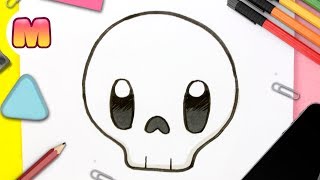 COMO DIBUJAR UNA CALAVERA KAWAII  Como dibujar halloween kawaii [upl. by Otsuaf826]