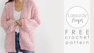 Delaney Cardigan FREE Crochet Pattern Video Tutorial [upl. by Rad]