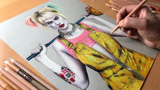 Harley Quinn Drawing Birds of Prey  Timelapse  Artology [upl. by Namolos]