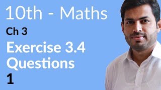 Class 10 Math Chapter 3  Exercise 34 Question 1  10th Class Math Chapter 3 [upl. by Dorisa]