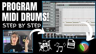 How To Program A Drum Track Using MIDI In Reaper DAW Recording Software [upl. by Anuahc]