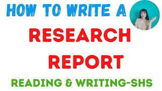 How to write a research report in EnglishAcademic Writing [upl. by Netnert]