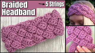 BRAIDED Headband Crochet Tutorial  EASY Crochet Pattern [upl. by Donahue]