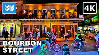 4K Nightlife at Bourbon Street in New Orleans Louisiana USA Virtual Walking Tour amp Travel Guide [upl. by Assirialc]