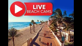 Live Beach Cam Hollywood Beach Broadwalk Florida [upl. by Fortunna925]