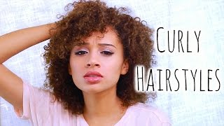 5 Easy CURLY Hairstyles For School [upl. by Lered]