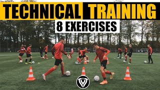 Technical Football Training  8 Soccer Exercises [upl. by Ker]