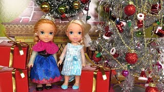 Christmas  Elsa and Anna toddlers  Santa gifts  Tree decoration [upl. by Nerej]