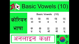 korean language 1 korean vowels in nepali  korean bhasa  EPS TOPIK  Learn korean [upl. by Retrop]