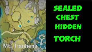 Mt Tianheng torch puzzle Genshin Impact liyue Cave sealed exquisite chest guide [upl. by Allimac]