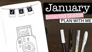 Simple January Bullet Journal Setup 💜 Polaroid theme [upl. by Meaghan]