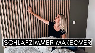 Low Budget DIY Lattenwand  Slatwall selber machen amp IKEA Bett Hack  Schlafzimmer MAKEOVER [upl. by Aveline]