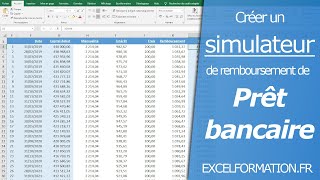 Comment créer un simulateur damortissement d’emprunt bancaire sur Excel remboursement de prêt [upl. by Anisirhc]